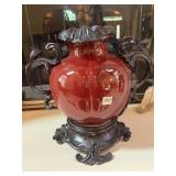 METAL HANDLE AND BASE PLUS TOP COLLAR URN 17" H X