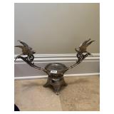 PEDESTAL STAND WITH BIRDS QUAD. PLATE