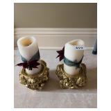 MAKEUP MIRROR, CHERUB BASE PEDESTALS AND CANDLES