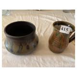 POTTERY STEIN AND TSD SIGNED BOWL 5" H X 6.5"