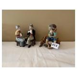 COMPOSITION NODDER FISHERMAN AND PORCELAIN COUPLE