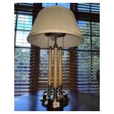 ANTIQUE BRASS FINISH 3 ARM CANDLESTICK LAMP W/