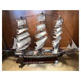 FRAGATA ESPANOLA WOOD CARVED SHIP 32" L X 8" W X