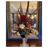 FLOWER ARRANGEMENT GOLD BASE W/ SILKS AND