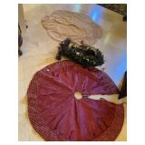 CHRISTMAS TREE SKIRTS, AND LIGHT UP GARLAND AND