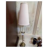 BRASS CENTER W/ MARBLE BASE CANDLESTICK LAMP 35"