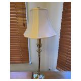 BRASS CANDLESTICK LAMP 30" H