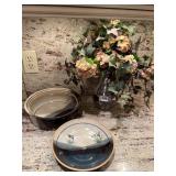 PEWTER PITCHER, SIGNED COVERED CASSEROLE