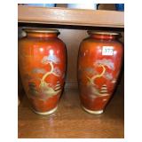 BETSON 12" H HAND PAINTED JAPAN VASES