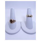 14K GOLD ETCHED BAND SZ. 6.5 - 3.65 DWT; 10K SZ.