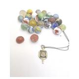 ASSORTED MARBLES ONE CRACKED HALF