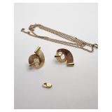 14K GOLD - 26" CHAIN AND SCREW BACK RIBBON STYLE