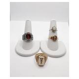 14K OPAL RING SZ. 5 RING 1.54 DWT; SOFTBALL RING