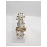 MAGNETIC CLOSURE BRACELET SILVER/GOLD TONE