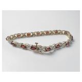 14K NISSKO RUBY AND DIAMOND BRACELET 6.40 DWT