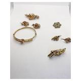 VINTAGE GOLD-FILLED GROUP - BRACELET CLASP MARKED