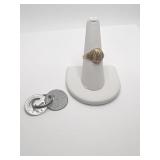 10K GOLD RING SZ. 8- 3.11 DWT AND TWO TAGS