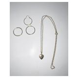 GOLD FILLED EARRINGS AND NECKLACE