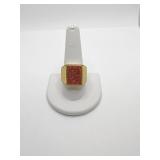 RING COPPER CENTER STONE BRUSH FINISH SETTING -