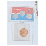 US STEEL CENTS P, D, S IN CASE; DELAWARE 1999 D