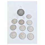 1884 SILVER DOLLAR; KENNEDY 1/2 DOLLARS 66-69;