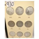 MORGAN SILVER DOLLARS 1900-O-1903 - 9 TOTAL