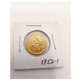 US GOLD $2.50 - 1852-P CORONET
