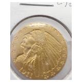 US GOLD $2.50 - INDIAN HEAD 1911-P