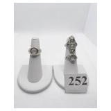 THREE RINGS SETTINGS UNMARKED CONTEMPORARY RING