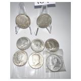 1964 SILVER KENNEDY HALF DOLLARS (7)