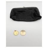 $1.00 COIN LOVE TOKENS 1.98 DWT W/ COIN PURSE