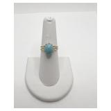 RING BLUE STONE COLOR CENTER STONE SZ. 6.5 -
