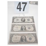 1957 DOLLAR BLUE SEAL, 1957 B, 10.00 BLUE SEAL