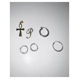 14KT GOLD MIX 2.0 DWT AND 1 STERLING HOOP