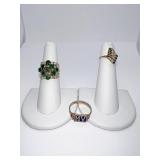 THREE RINGS NOT MARKED ONE MV MONOGRAM ON FRONT