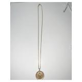 18K - 20" CHAIN 4.37 DWT AND 14K PENDANT 3.85 DWT