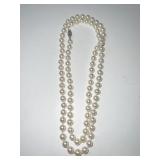 14K CLASP HAND KNOTTED AUTHENTIC PEARLS