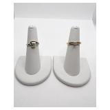 14K DIAMOND RING WITH CENTER DIAMOND SZ. 4.5 -