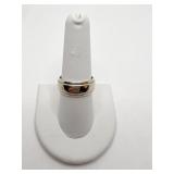 14K WIDE WHITE WEDDING BAND - SZ. 9 - 6.08 DWT