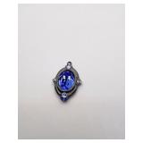 PENDANT W/ BLUE CENTER STONE AND SIDE ACCENTS