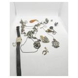 HALLMARK WRISTWATCH CLOTH BAND, STERLING BRACELET