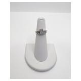 RINGS SZ. 4.5 - .87 EMERALD CUT IN PLATINUM