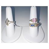 10KT RINGS MOTHER RING, AMETHYST RING, 1 SMALL