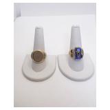 10K 1980 - SZ. 9.5 RING 6.60 DWT; GARNET RING SZ.