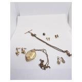 10K GOLD GROUP 2 SETS OF DIAMOND EARRINGS ALL 10K