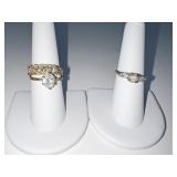 THREE RINGS-10KT GOLD RINGS CZ STONE 2.76 DWT &