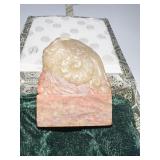 CARVED STONE IN BOX 1.5" W X 2" IN BOX