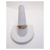 10K RING CHANEL SET DIAMONDS SZ. 10.5 2.22 DWT