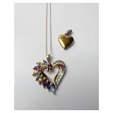 10K GOLD CHAIN W/ KNOT AND HEART CHARM 3.7 DWT