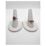 18K GOLD RING UNIQUE SAPPHIRE W/ DIAMOND HEART